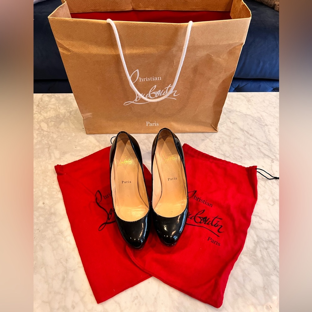 Christian Louboutin BIANCA Black Patent Heels